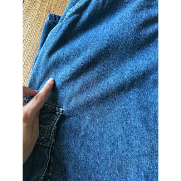 American Eagle Vtg Blue Jean Maxi Cargo Skirt Size10 - Picture 8 of 9